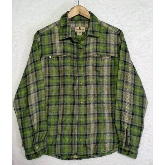 Woolrich Tops - WOOLRICH Snap Button Down Flannel Plaid Shirt Womens Size Medium Soft Wool Blend